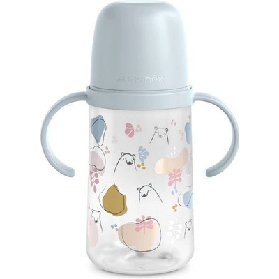 Suavinex láhev s oušky Bear modrá 270 ml