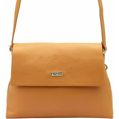 MiaMore dámska kožená kabelka 01-051 DOLLARO camel cez rameno eco-friendly