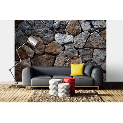 DIMEX ART Самозалепваща се флизелинова фототапета тъмна каменна стена 375 x 250 см
