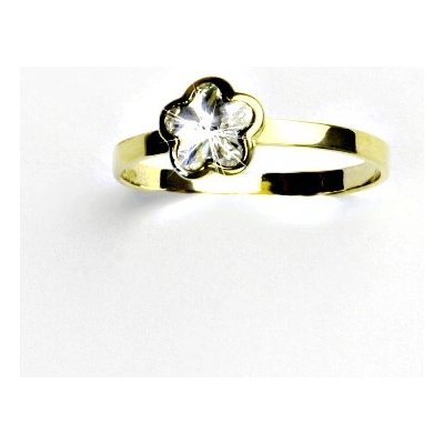 Čištín žluté zlato prstýnek se Swarovski krystalem čirá T 1297