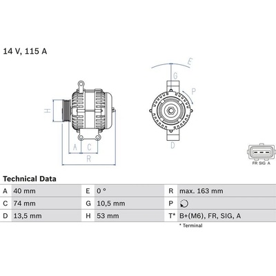 BOSCH 0 986 049 520 generátor (0986049520)