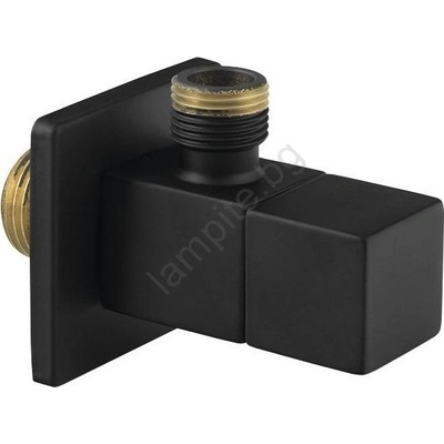 Sapho - Ъглов вентил с розетка, квадратен, матово черен (SH0755)