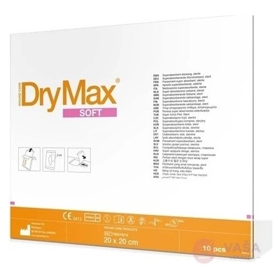 DryMax SOFT sterilné krytie polymérové, superabsorpčné, veľkosť 20 x 20 cm 10 ks