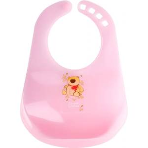 Canpol babies Пластмасов лигавник с джоб Canpol - Happy Animals, Розов (2/404_pin)