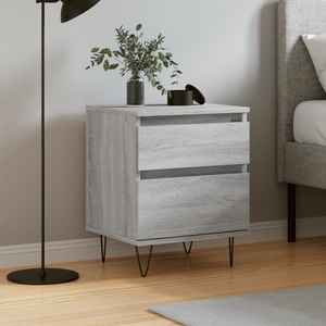 vidaXL Нощно шкафче сив сонома 40x35x50 см инженерно дърво (830680)