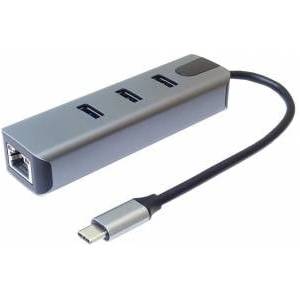 PremiumCord Adapter USB-C to Gigabit 10/100/1000Mbps + 3x USB3.2 connector