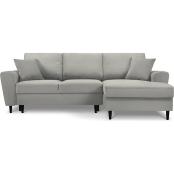 Cosmopolitan Design Светлосив разтегателен ъглов диван с място за съхранение от рипсено кадифе (десен ъгъл) Kyoto - Cosmopolitan Design (COS_RCF_72_F1_KYOTO6)