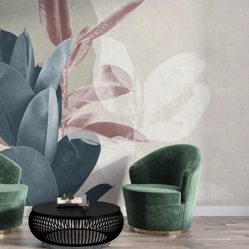 Decono Фототапет Палмови Листа в Синьо и Розово