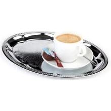 APS Oválný tác na servírování kávy z nerezové oceli 300x220 mm Kaffeehaus inox