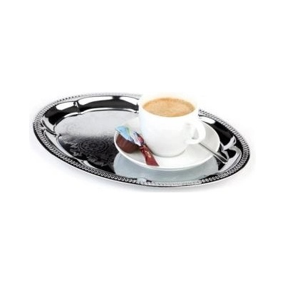 APS Oválný tác na servírování kávy z nerezové oceli 300x220 mm Kaffeehaus inox