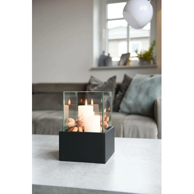 eshop-kvetinace.cz Dekorativní svícen CANDELITA, sklolaminát, výška 29 cm, černý