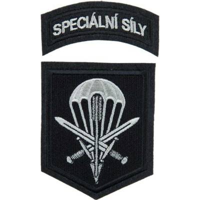 Nášivka: SPECIÁLNÍ SÍLY - hranatá černá | šedá