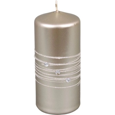 Ceramicus ZIRKON VÁLEC vánoční metalická lesklá d6x13cm béžová