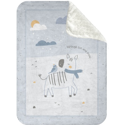 Kikka Boo Супер меко бебешко одеяло с шерпа 80/110 см Stripy Friends (31103020153)