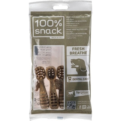 Ferplast Snack Fillable Small - Toothbrush Ascophillum - Датурални и вегетариански дентални стикове във форма на четка за зъби за кучета с аскофилум, 62 гр