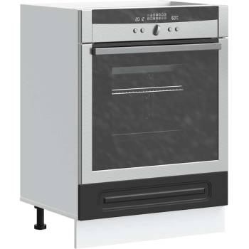 vidaXL Шкаф за фурна, Kalmar, черен, инженерно дърво (853518)