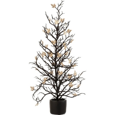 Černý dekorační stromek se zlatými lístky Tree Glitt L - 23*23*71 cm - J-Line by Jolipa
