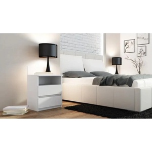 Topeshop Нощно шкафче Topeshop M1 BIEL MAT 2 чекмеджета Бяло (M1 BIEL MAT)
