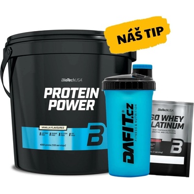 AKCE BioTech Protein Power 4000 g + ZDARMA Šejkr 700 ml + Iso Whey Zero 25 g – Zboží Mobilmania