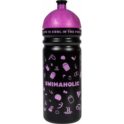 Swimaholic water bottle swimming world черно/розов
