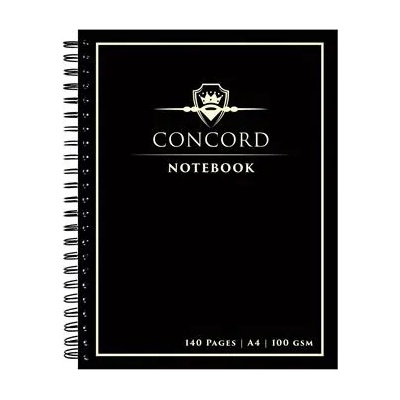 Concord Спирална тетрадка, А4, с подвързия, 70 листа, concord, черна 8956-con (8956-con)