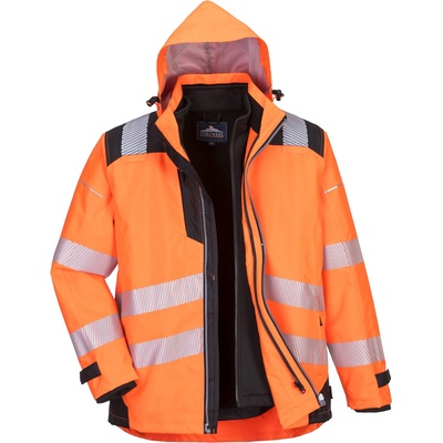 Portwest hi-vis pw365 / Светлоотразително водоустойчиво яке 3 в 1 - hv оранжево/черно xxl (pw365obrxxl)
