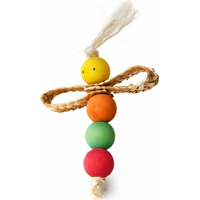 JK ANIMALS vážka ze dřeva a slámy 16 cm