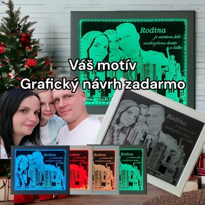 Gravírovaný osvetlený obraz