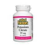 Natural Factors Potassium Citrate/ Калий (цитрат) 99 mg х 90 таблетки Natural Factors (1660 NF)