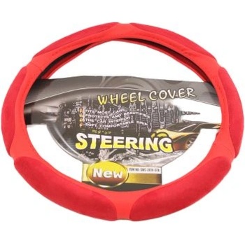 Калъф за волан от еко кожа 38см - Race - червен цвят