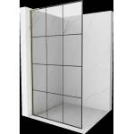 Mexen Kioto L стенна преграда за душ Walk-in 120 x 200 cm, черна решетка, златна (800-120-103-50-77)