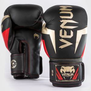 Venum | Официален Вносител за България Боксови Ръкавици Venum Elite Black/Gold/Red - 14 oz