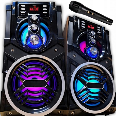 KARAOKE SET Boombox PŘENOSNÝ AUX MP3 LED RGB BT 800W + MIKROFON – Zboží Dáma