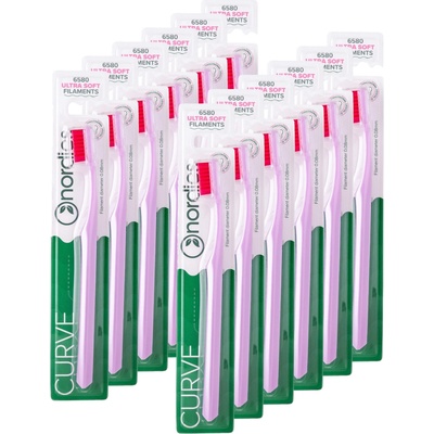 Nordics Curve Ultra Soft Pink/Red zubná kefka 12 ks