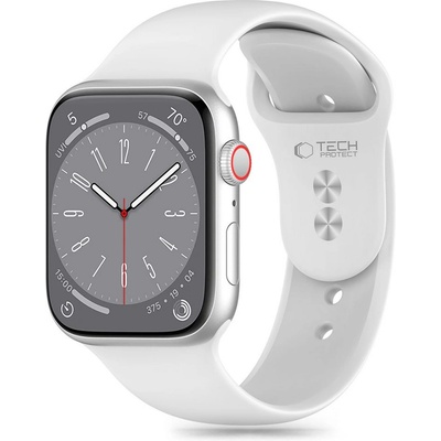 Tech-Protect Силиконова каишка за Apple Watch 6 / 7 / 8 / 9 / 10 / SE (40/41/42 mm) от Tech-Protect Silicone - Бяла (5906302310111)