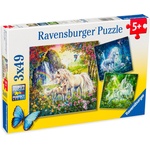 Ravensburger Пъзел Ravensburger от 3 x 49 части - Вълшебни еднорози (9291) - ozone