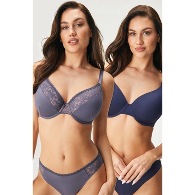 ! Dorina 2PACK podprsenka Sonia vystužená sivá-modrá