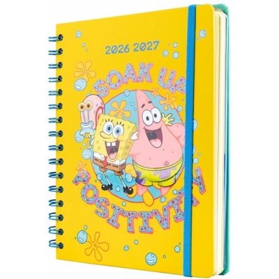CurePink AEESVA52608 A5 týdenní 2026/2027 Spongebob v kalhotách