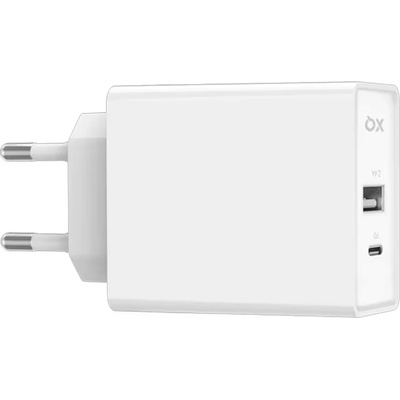 Захранване за ел. мрежа с USB-A и USB-C изходи и технология за бързо зареждане - Freenet Basics Duos Wall Charger 30W PD (бял) (49310)