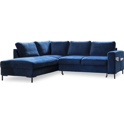 Miuform Тъмносин кадифен разтегателен ъглов диван (ляв ъгъл) Lofty Lilly - Miuform (830KRO9)