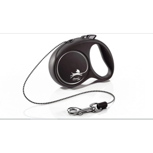 flexi Black Design M - Автоматичен повод за кучета 5м въже, до 20кг, черен