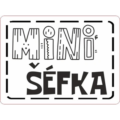 Koženkový štítok Mini šéfka Materiál/farba: Biela koženka