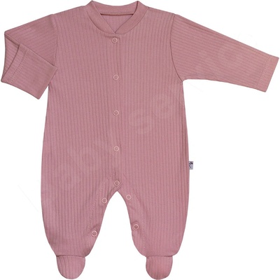 Baby Service Bavlněný overal s rukavičkami Pruhy růžová