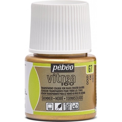 Pébéo Napaľovacia farba na sklo Vitrea 160 45 ml 67 Shimmer Gold