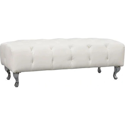 Goleto Čalúnená retro lavica 117 x 47 x 40 cm biela
