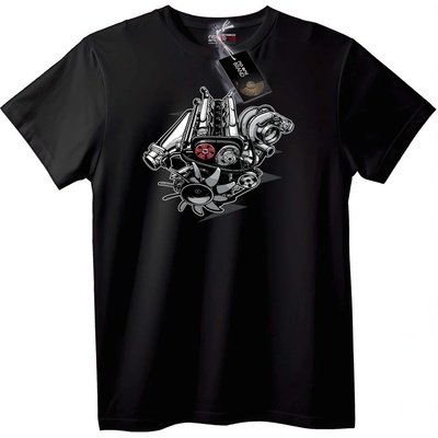 NOONEBRAND Тениска Автомобилен Двигател - 6XL, Black