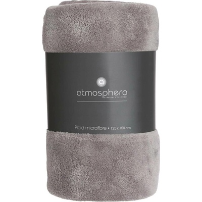 Atmosphera Přehoz měkká deka z mikrovlákna šedá hřejivá 125x150