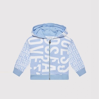 GUESS Суичър за момиче покрит с надписи Guess в бледо лилаво