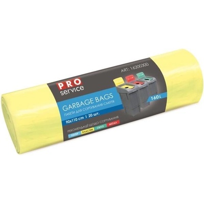 Pro Servis Vrecia na odpadLDPE 160l 24 µm 20ks žlté