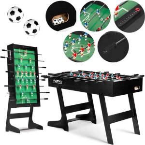 Neosport сгъваема маса за джаги 120x60x80cm - черна (180300)